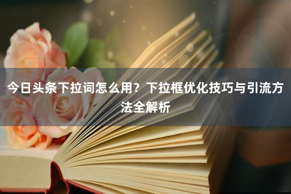 今日头条下拉词怎么用？下拉框优化技巧与引流方法全解析